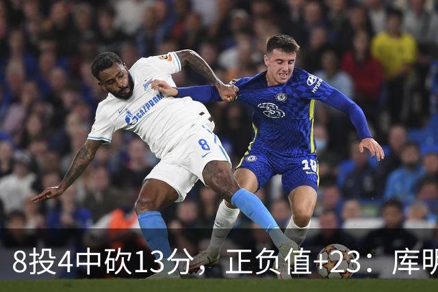 8投4中砍13分，正负值+23：库明加这场打得太高效